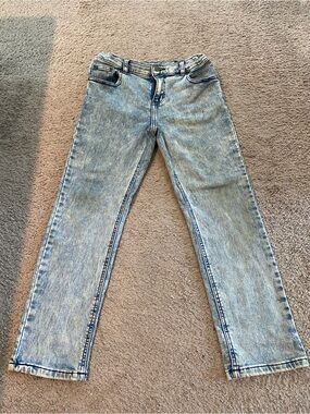 Boys Light Wash Slim Leg Jeans - Acid Wash Look